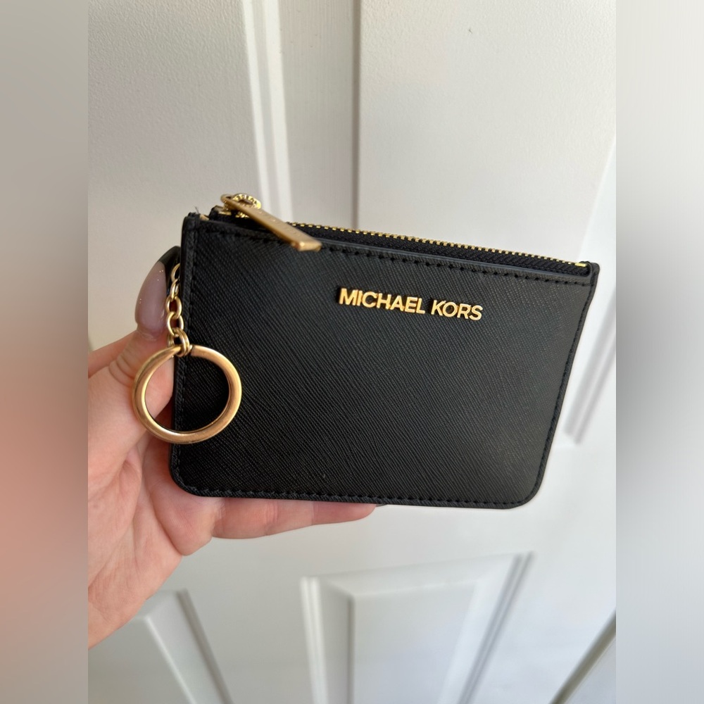Michael Kors mini keychain black wallet